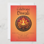 Yellow and Red Diwali Celebration Einladung (Vorderseite)