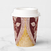 Yellow and red floral patterns AI art  Pappbecher (Rechts)