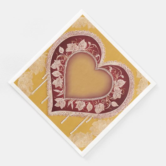 Yellow and red floral patterns AI art  Serviette (Ecke)