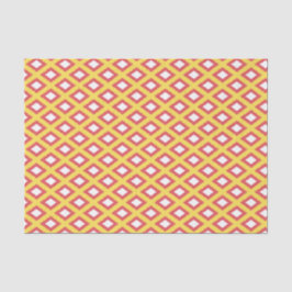Yellow and Red Tribal Diamond Ikat Muster Seidenpapier