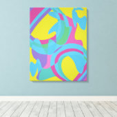 Yellow and Turquoise Motion Abstract Canvas Print Leinwanddruck (Insitu (Holzboden))