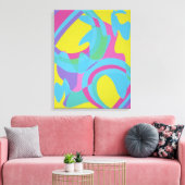 Yellow and Turquoise Motion Abstract Canvas Print Leinwanddruck (Insitu (Wohnzimmer))