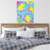 Yellow and Turquoise Motion Abstract Canvas Print Leinwanddruck (Insitu (Schlafzimmer))