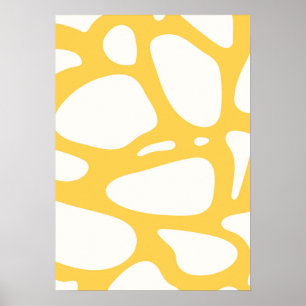 Yellow and white abstract summer poster
