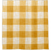 Yellow and White Bold Checkered Plaid Design Duschvorhang (Vorderseite)