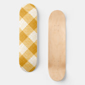 Yellow and White Bold Checkered Plaid Design  Skateboard (Vorderseite)