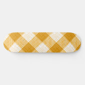 Yellow and White Bold Checkered Plaid Design  Skateboard (Horizontal)