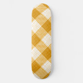 Yellow and White Bold Checkered Plaid Design  Skateboard (Vorderseite)