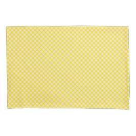 Yellow and white checkered pattern displayed kissenbezug