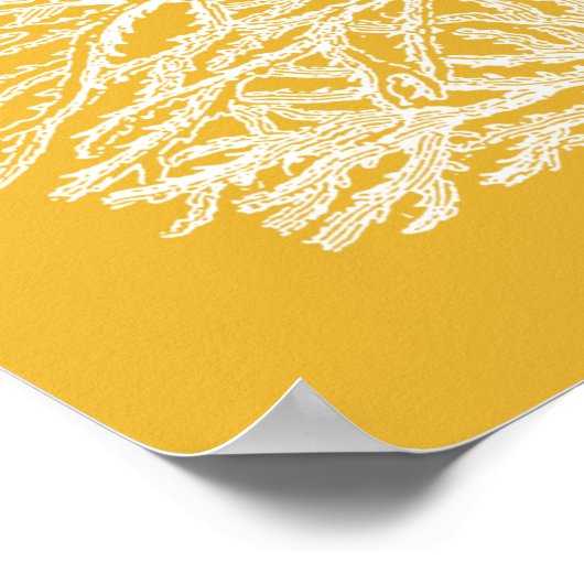 Yellow and White Coral Poster (Ecke)