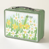 Yellow and White Daffodils in Spring Custom Metall Brotdose (Rückseite)