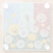 Yellow and White Dandelions  Glasuntersetzer (Rückseite)