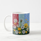 Yellow and White Dandelions  Kaffeetasse (Links)