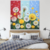 Yellow and White Dandelions  Leinwanddruck (Insitu (Schlafzimmer))