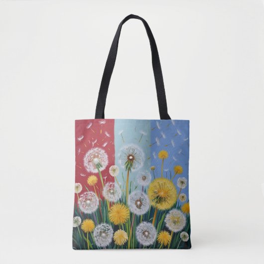 Yellow and White Dandelions  Tasche (Vorderseite)