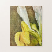 Yellow and White Dutch Iris Art Puzzle (Vertikal)