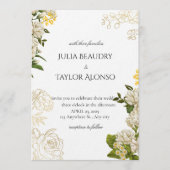Yellow and White Floral Invitation | Soft Elegant Einladung (Vorderseite)