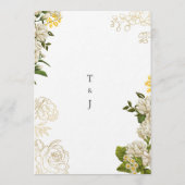 Yellow and White Floral Invitation | Soft Elegant  Einladung (Rückseite)