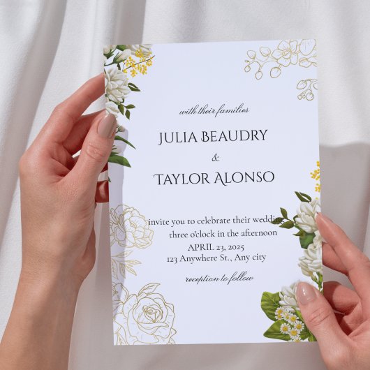 Yellow and White Floral Invitation | Soft Elegant  Einladung