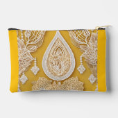 Yellow and white floral patterns AI art  Zubehörtasche (Rückseite)