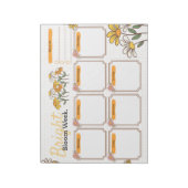 Yellow and White Playful Floral Weekly Planner  Notizblock (Rotiert)