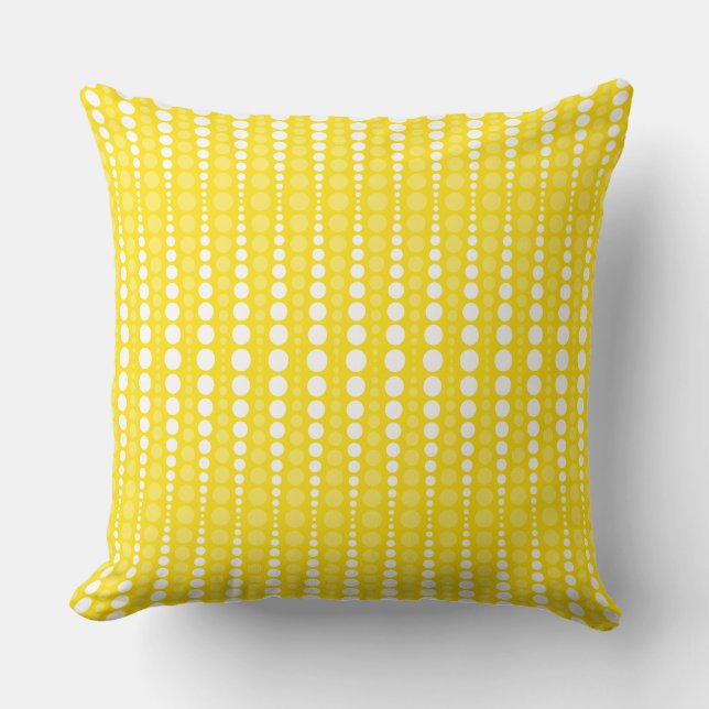Yellow and White Polka dot Throw Pillow Kissen (Vorderseite)