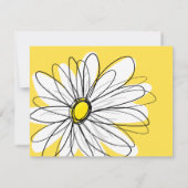 Yellow and White Whimsical Daisy Social Danke (Rückseite)