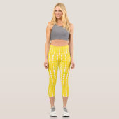 Yellow and Yellow Polka dot High Waisted Capris (Vorderseite)