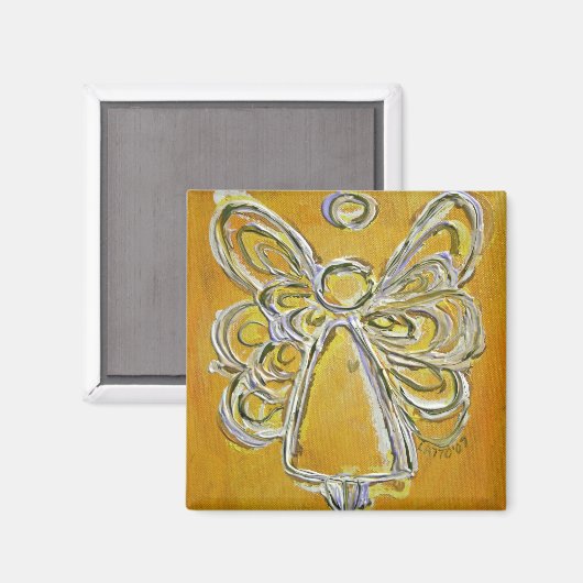 Yellow Angel Art Magnet (Vorderseite/Rückseite)