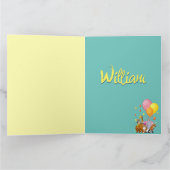 Yellow Animal Birthday Party Karte (Innenseite)