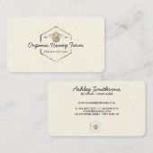 Yellow Apiarist Logo Gold Bumble Bee Honeycomb Visitenkarte (Vorne/Hinten)