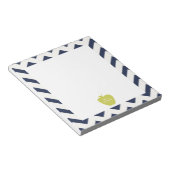 Yellow Apple Navy Zickzack Teacher Notizblock (angewinkelt)