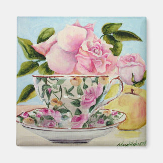 Yellow Apple & Tee Cup Magnet