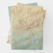 Yellow Aqua Ombre Gold Zebra Print Geschenkpapier Set (Beispiel)