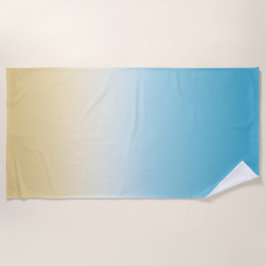 Yellow Aqua Ombre Strandtuch