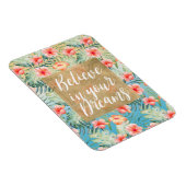 Yellow Aqua Pink Peach Hibiscus Floral Gold Dream Magnet (Rechte Seite)