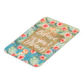 Yellow Aqua Pink Peach Hibiscus Floral Gold Dream Magnet (Linke Seite)