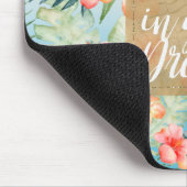 Yellow Aqua Pink Peach Hibiscus Floral Gold Dream Mousepad (Ecke)
