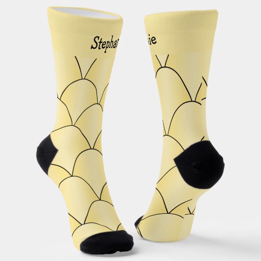 Yellow Art Deco Design Socks Socken (Gewinkelt)