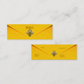 Yellow Art Deco Gold Jewel Skinny Mini Visitenkarte (Vorne/Hinten)