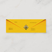 Yellow Art Deco Gold Jewel Skinny Mini Visitenkarte (Rückseite)