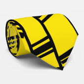 Yellow Art Deco Lines Krawatte (Gerollt)