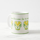 Yellow Art Nouveau Blume Kaffee Tasse (Vorderseite Links)