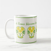 Yellow Art Nouveau Blume Kaffee Tasse (Links)