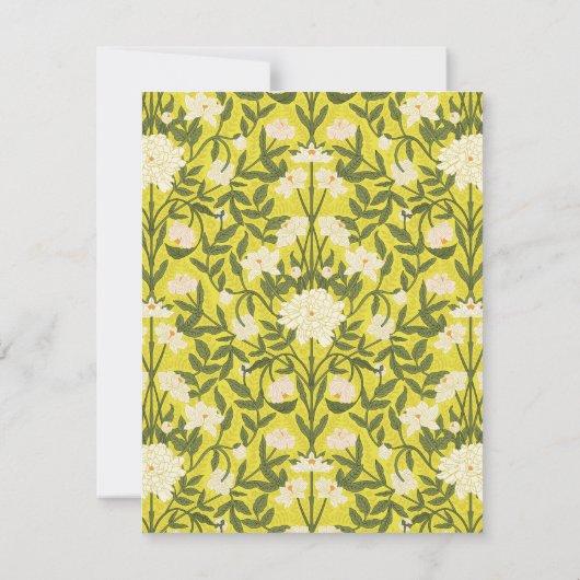 Yellow Art Nouveau Floral Personal Stationery Mitteilungskarte (Rückseite)