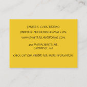 Yellow Art Teacher Tutor - Art-Klasse Visitenkarte (Rückseite)