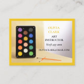 Yellow Art Teacher Tutor - Art-Klasse Visitenkarte (Vorderseite)