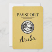 Yellow Aruba Pass Einladung zur Hochzeit (Rückseite)