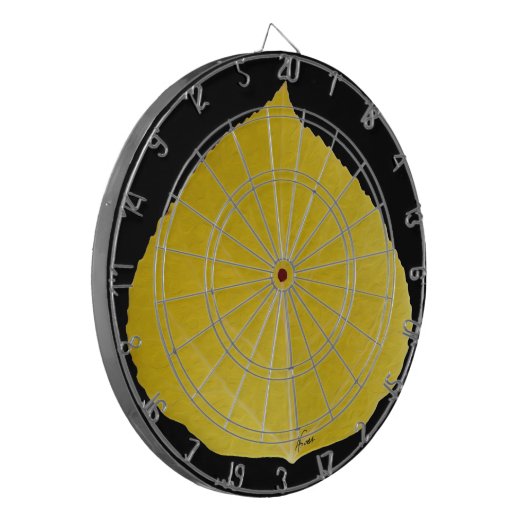 Yellow Aspen Leaf #5 Dartscheibe (Vorderseite Links)
