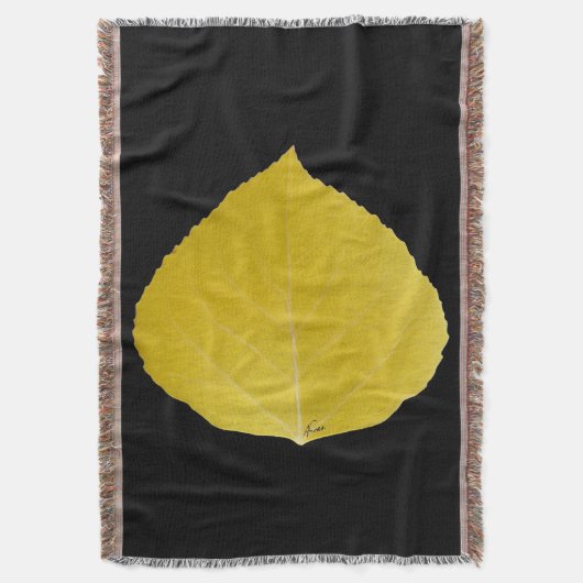 Yellow Aspen Leaf #5 Decke (Vorderseite Vertikal)